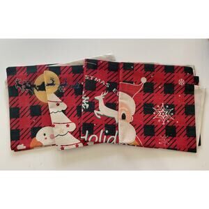 NIP Set Of 4 Holiday Themed Pillow Covers 17” x 17”